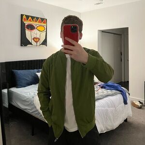 Green bomber jacket